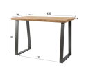 Bartafel Trape massief mango 135x70cm - Naturel