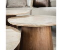 Salontafel travertin keramiek set van 3 rond - Japandi - 80x80x35 cm