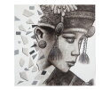 Wall Art Balinese Girl Ketut,100x100 cm, Painting on canvas