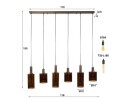 Hanglamp 6L Sepiora - Sienna brown
