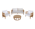 MATARO LOUNGE SET 4PCS (2X CHAIR  BENCH 79X166X60 5CM  TABLE 80X80X24 5CM) (000314)  -  WOOD ACACIA LIGHT TEAK LOOK