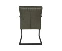HSM Collection-Eetkamerstoel Texas Met Arm S/2-55x50x85-Groen/Zwart-Leder/Metaal