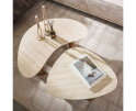 Salontafel Travertin keramiek set van 2 organisch - Japandi - 88x44x36 cm