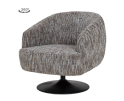 Barga Fauteuil - fabric TED 8 white-grey (draaibaar)