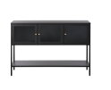 Sidetable Carmel metaal & glas met hoge poten 160 cm