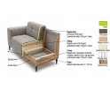 Hoekbank Viano Links stof Bella 55 Taupe Grijs gem&ecirc;leerd -  255x200x84 cm - modern