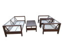 ZAMBRA LOUNGE SET 4PCS ( 2X ARMCHAIR  BENCH  COFFEE TABLE)  -  BRAIDED OUTDOOR 30MM OFF WHITE