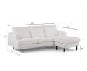 3 seater sofa CL L+R, fabric Abriamo, A920 natural