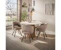 Eettafel Romano rond &Oslash;120x78 cm - 3D travertin keramiek - Beige