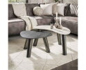 Salontafel set/2 organisch Twin - 3D ceramic mix travertine