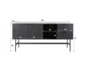 Dressoir Matheus 170 cm mangohout Zwart | Meubelplaats