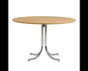 Ronde eettafel Menfi - naturel eikenfineer - &Oslash;120 cm - chromen onderstel