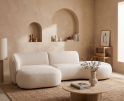 Organische hoekbank Valerie Boucl&eacute; met chaise longue links - 276x150x75 cm - Japandi - Beige