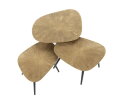 Salontafel Aurelia set van 3 vierhoekig metaal - goud