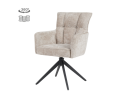 Eetkamerstoel Bardi met armleuning draaibaar - Stof Haga 30 Beige