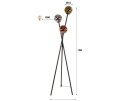 Vloerlamp 3L molecule mix glass - Artic zwart