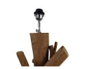 Vloerlamp  - 40x40x130 - Naturel/zwart - Teak