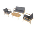 NARVIK LOUNGE SET - LIGHT TEAK LOOK / ROYAL ANTHRACITE