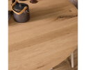 Eiken eettafel Ferris rond &Oslash;110x76 cm &ndash; Massief Europees eiken - Sand spinpoot - Naturel
