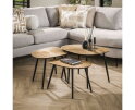 Salontafel Aurelia set van 3 vierhoekig metaal - goud