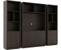 Bellagio Cinewall - Tv-boekenkast - Eikenfineer - Dark chocolate bruin - 300x42x215 cm