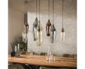 Hanglamp 4+3 cocoon mix glass - Zwart