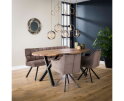 Eetkamerbank Raster Velvet - Antraciet - 180x58x81 cm