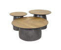 Salontafel set/3 infinite - Gerecycled teakhout fineer