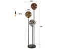 Vloerlamp 3x &Oslash;25 stellar - Artic zwart