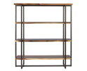 Bookrack Flare Low , 3 open racks (Knock Down),145x130x40 cm, suar wood