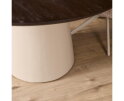Eettafel Madison rond mangohout bruin - beige kolompoot - 130x130x76 cm