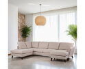 U-bank Lexington Links By-Olaf – Stof Inari 22 Beige – Houten Poten – Royale Hoekbank – 310 x 196 cm
