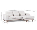 BY-OLAF Hoekbank Borneo met Chaise Longue – links of rechts - Beige Stof Melva 02 – 222x156 cm