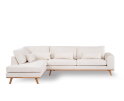 Hoekbank Avelon Links By-Olaf – Stof Loris Champagne – Houten Poten – 3-zits met hoek links – 292 x 202 cm