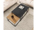 Salontafel Burlington set van 2 rechthoek Metallic - zwart/brass