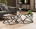 Salontafel set/2 X cross metallic - Brons antiek