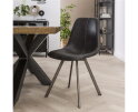 Eetkamerstoel zig-zag plat frame | zwart