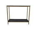 Console tafel - 100x35x86 - Zwart/goud - Marmer/metaal/mangohout