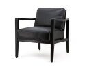 Fauteuil Olaf Zwart Leder - Eleonora 92100 | Meubelplaats.nl