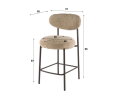 Barstoel Aiko japandi - Cargo zand - 48x55x95 cm