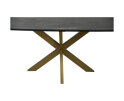 Eettafel rechthoekig marmer - 180x90x77 - Zwart/goud - Marmer/metaal