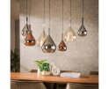 Hanglamp 4+3 wings mix glass - Zwart