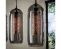 Hanglamp Rafael smoke glas metaal 4 lampen - zwart