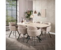 Eettafel Romano Deens ovaal travertin keramiek 215 cm - Beige