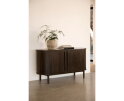 Dressoir Meta - eiken & eikenfineer espresso bruin - 140x45x76 cm - 2 deuren