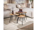 Salontafel Aurelia set van 3 vierhoekig metaal - goud