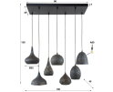 Hanglamp Punch mix 7 lampen - Zwart bruin