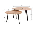 Salontafel set/2 driehoek organisch - Massief acacia naturel