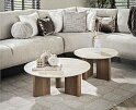 Salontafel set/2 Romano tapse voet - Ceramic travertine