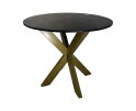 Eettafel rond marmer - ø90x76 - Zwart/goud - Marmer/metaal